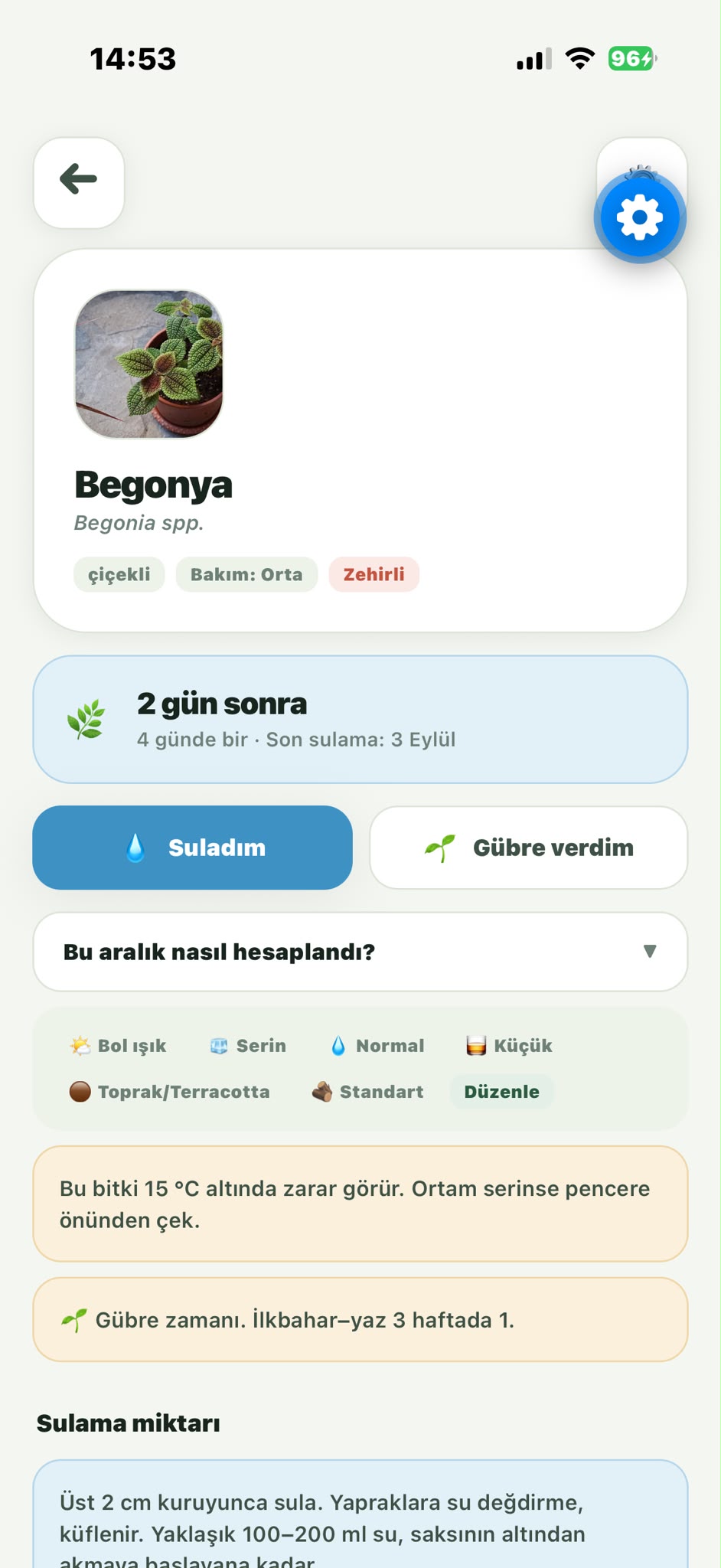 Bitkimi Suluyorum — sık görülen sorunlar ve sulama geçmişi, yanlış kaydı silme